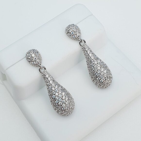 "925 Sterling Silver Cubic Zirconia Earrings, U19254848 - Picture 9 of 10